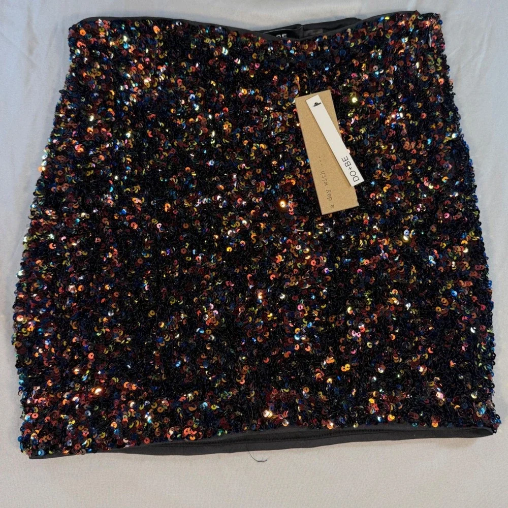 Sequin Mini Skirt M Disco Party Girl Glam Indie Sleaze Festival Sparkly 70s NEW